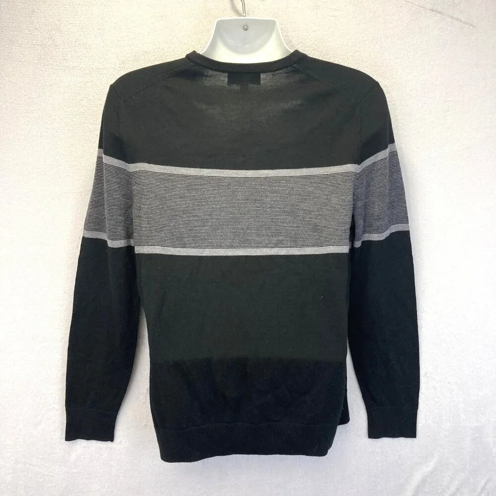 Banana Republic 100% Merino Wool Sweater Mens Large L Black Lightweight Pullover